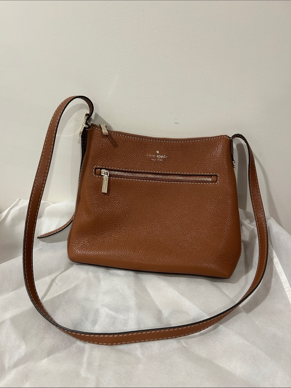 kate spade Brown Pebbled Leather Crossbody Bag